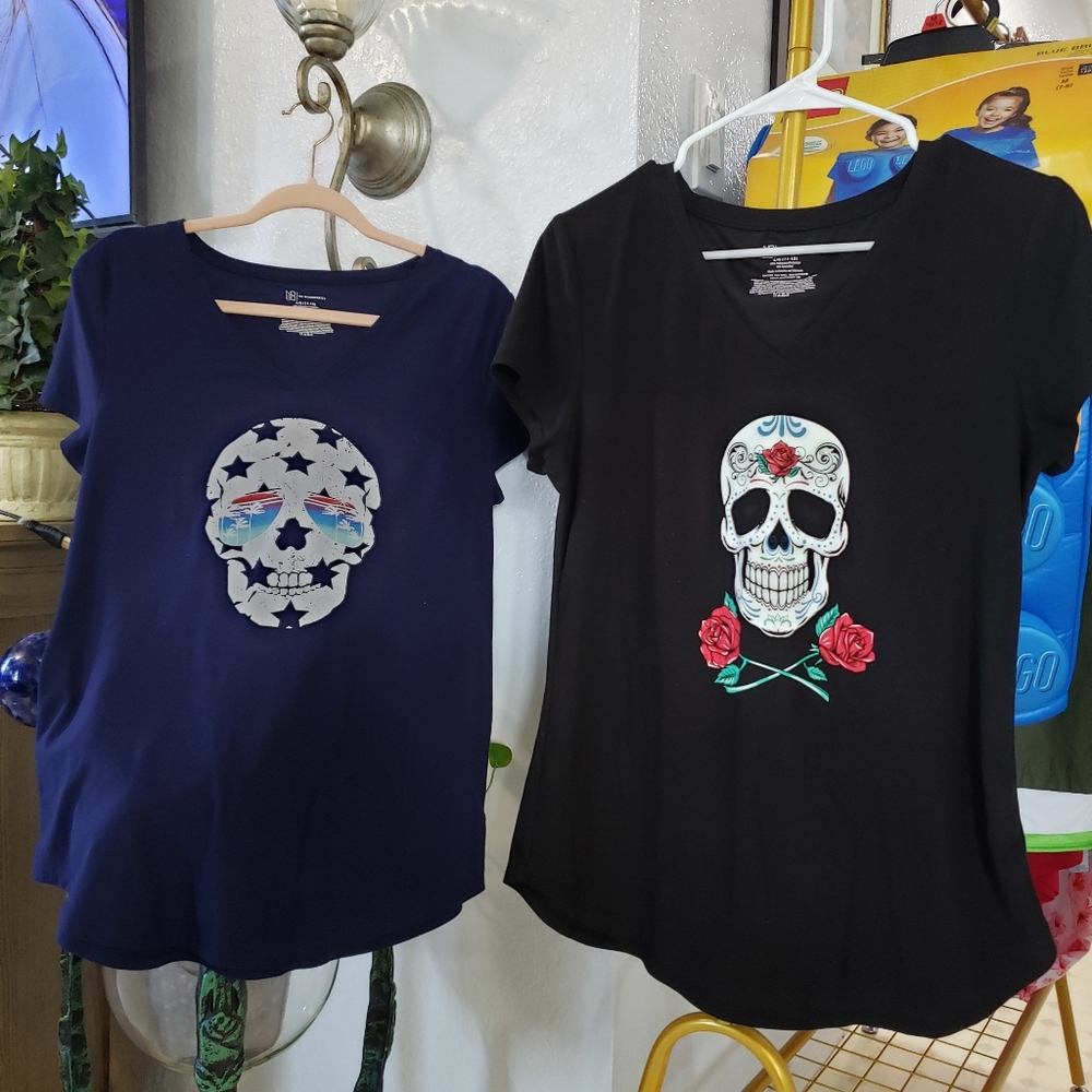 Skull Cakavera T-shirts Juniors size large 11-13 NoBo